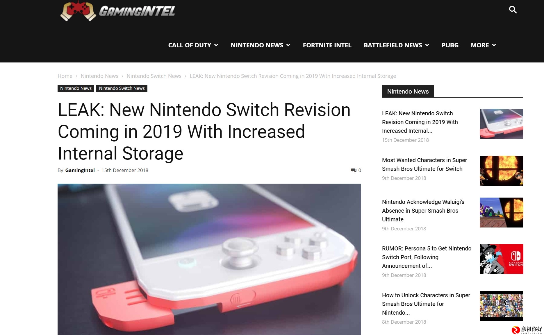 传任天堂将于2019年推新版Switch 优先增加内部存储